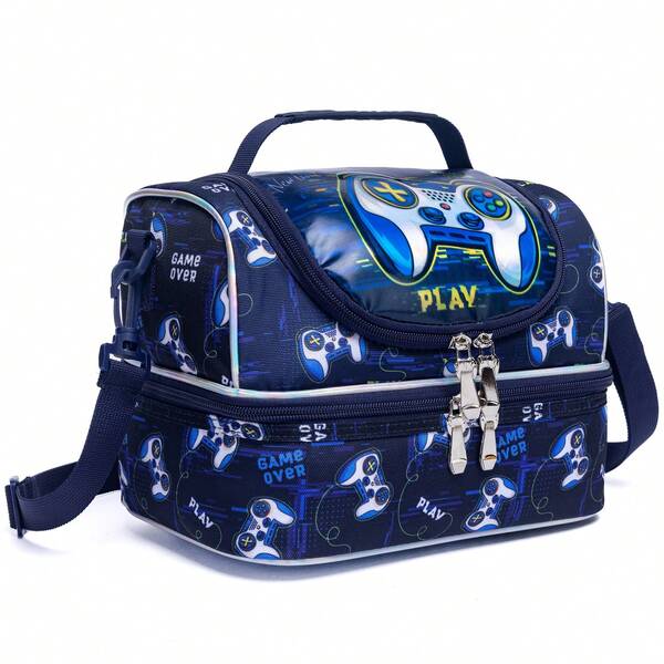 Printed Cartoon Boy Crossbody Bag, Suitable For School And Picnic Outings