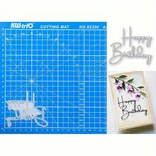 1pc Happy Birthday Metal Cutting Template, Metal Cutting Die For Scrapbooking, Card Making And Paper Crafting, Includes Birthday Greetings - Birthday - View 3