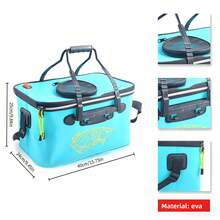 EVA Thickened Live‑Fish Bucket, Waterproof And Wear‑Resistant, With A Fish‑Throwing Opening, Hand‑Held Or Cross‑Body Wearable, Large‑Capacity, Portable For Holding Fish During Outdoor Fishing. - Random Color - View 12