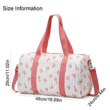 1pc Korean Style Floral Kids Short Trip Luggage Bag, Wide Handle, Adjustable Crossbody, Kindergarten Camping Storage Large Bag - Multicolor - View 3