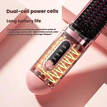 2-In-1 Hot Straightening & Curling Iron (2000mAh), Hair Salon Styling Tool Straightening Comb, Anti-Frizz Comb Portable Wireless Straightening Comb, Fast Heating, Suitable For All Hair Types, Anti-Scald Design LED Digital Display, USB Rechargeable & Auto Shut-Off Function, Lightweight & Portable, Suitable For Home & Travel Use, Women's Straightening Comb, Fashionable Handle Design, Sturdy Construction. Professional Styling Tool, Ideal Gift For Women, Also Includes Regular Comb And Hair Clips - A - View 7