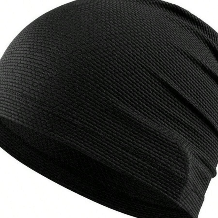 1PC Cooling Skull Cap, Unisex - Breathable 3D Knit Sports Hat, Suitable For Cycling, Gym And Summer Use - Black - View 1