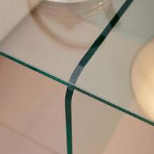 Tempered Clear Bent Glass SideTable, Transparent End Table, Sofa Table - 彩色 - 查看 4