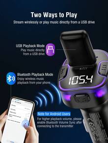 REMAX 藍牙FM發射器車用充電器，USB-C與USB-A雙埠輸出，支援無線與USB隨身碟音樂播放，內建高畫質麥克風免持通話，紫色氛圍燈，汽車配件，汽車必需品，汽車用品 - 黑色 - 查看 4