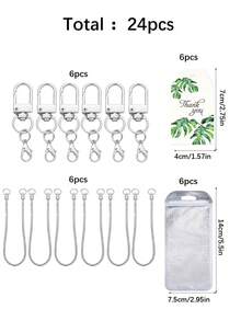 Set Gantungan Kunci Mini 48 Buah dengan Jepitan Lobster dan Rantai Penghubung Kepala Ganda, Karton, Tas Kemasan, Gantungan Kunci DIY, Aksesoris Gantungan Kunci untuk Festival Musik, Kembali ke Sekolah, Hadiah Ulang Tahun - Kit aksesori gantungan kunci - View 14