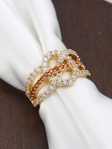 ZHIXUN 1pc French Fashion Exquisite Synthetic Zirconia Ring, Suitable For Women, Applicable For Party Wear, Daily Wear And Year-Round Use, Perfect For Holiday Gifts - Ring - View 7