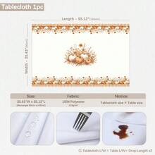 1pc Minimalist Autumn Plaid Pumpkin Floral Pattern Tablecloth, Stain-Resistant Dining Table Decor, Suitable For Kitchen, Dining Table, Coffee Table, TV Stand, Entryway, Party Holiday Decoration, Home Decor, Autumn Gathering - Multicolor - View 11