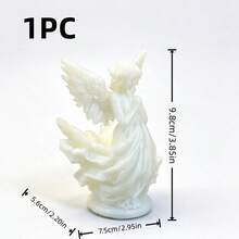 3D Printed Luminous Praying Angel Figurine, Glow In The Dark Winged Angel Statue, European Vintage Desktop Tabletop Ornament, Home Shelf Decor, Creative Holiday Gift - A - View 8