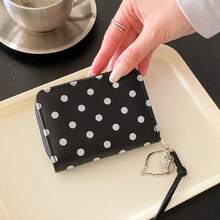 Heart Polka Dot Card Holder, Korean Style Fashion Minimalist Niche Multi-Function Women's Card Wallet Storage Bag - Multicolor - View 7