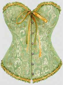 Women's Plus Size Court Style Corset Top, Waist-Cinching Body-Shaping Bustier, Sexy Jacquard Vintage Corset Top, Suitable For Wedding, Party, Halloween Costume, Role Play - Multicolor - View 26