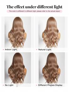 24 Inch Linen Brown Fringe Long Curly Synthetic Heat-Resistant Fiber Wig For Women's Daily Party Birthday Christmas Wear - Multicolor - View 8