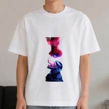 Camiseta Blanca de Cuello Redondo para Mujer con Estampado Botánico de Moda, Prenda Básica Casual - Blanco - Ver 1