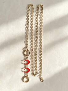 Detachable Bag Replacement Chain And Decorative Charm Set, Double-Sided Snap Buckle Structure For Splicing And Extending As Crossbody Shoulder Strap Accessory - Red - View 8