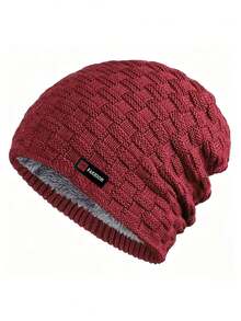 1pc Unisex Knitted Beanie Hat, Windproof & Warm, Fashionable Versatile Woolen Cap, Suitable For Daily Wear In Autumn And Winter - Multicolor - View 10