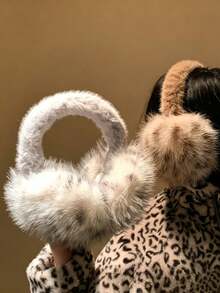 1PC/6PCSFashion Ladies Fuzzy Faux‑Fur Ear Warmers, Retro Leopard Pattern Plush Earmuffs, Thick Soft Cold‑Resistant Ear Covers, Comfortable Winter Ear Protection, Outdoor Daily‑Use Winter Accessory For Women & Girls - Multicolor - View 8