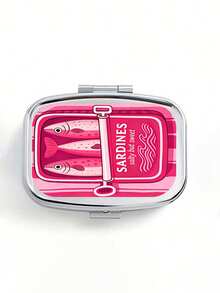 Canned Sardine Square Pill Box, Portable Medication Storage Compartment, Mini Metal Storage Box, Portable Jewelry And Pill Box, Travel Pill Box, Large Compartment, Weekly Medication Organizer, Suitable For Daily Medication And Vitamins, Essential For Doctors And Nurses, Emergency Needs, Travel, Hiking Emergency Rescue, Personalized Creative Gift With Cartoon Logo, Unique Gift, Birthday Gift, Holiday Souvenir, Back To School Gift, Graduation Gift - Multicolor - View 16