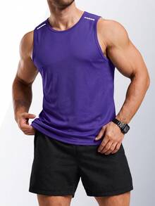 3pcs Men's Summer Sports Short Sleeve Elastic T-Shirts, Multi-Color Options, Suitable For Fitness, Running, Training - Purple - View 4