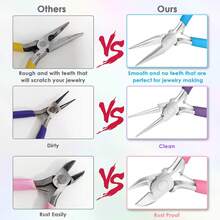 QIAO 3 PiecesJewelry-Making Pliers Set-Jewelry-Making Tools Suitable For Jewelry Repair, Wire Wrapping, Beading, And Craft Projects - Multicolor - View 4