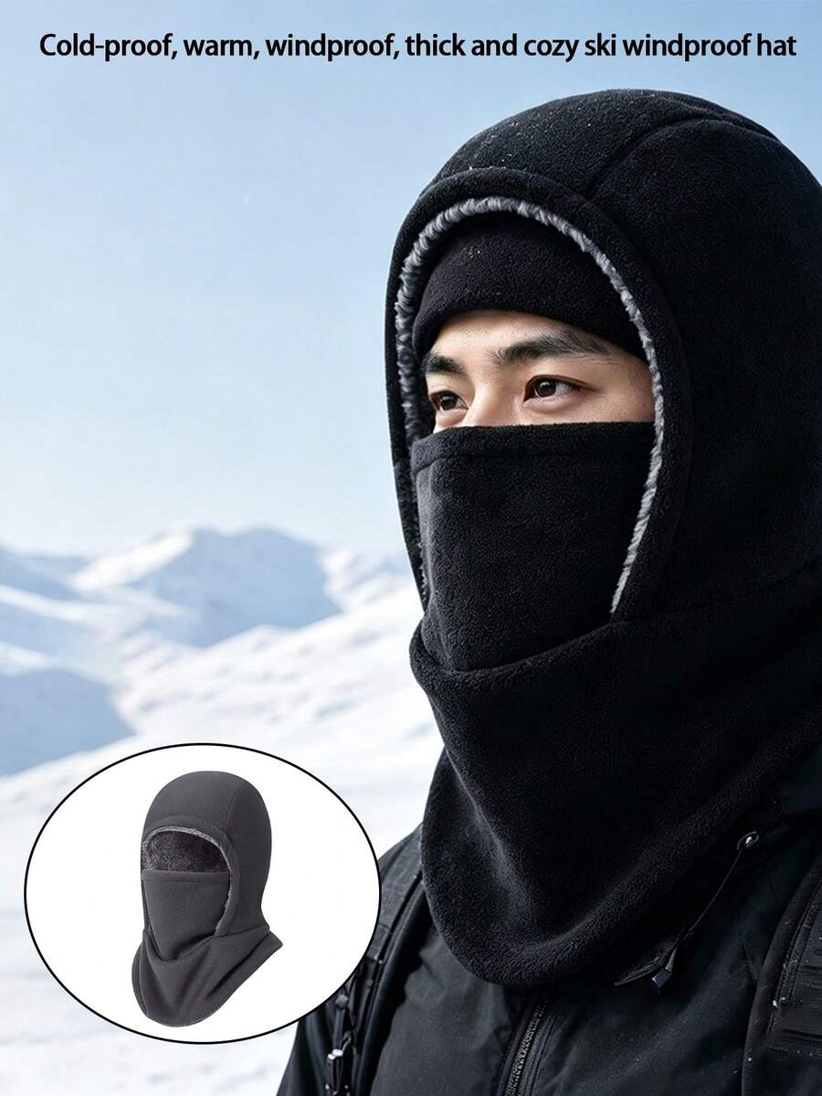 1 buah Topi Sepeda, Topi Beanie Tebal Hangat Tahan Angin, Topi Ski Tahan Angin, Unisex - MultiWarna - View 1