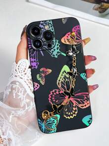 1pc Black TPU Gradient Hollow Rainbow Butterfly Pattern Full Coverage Shockproof Phone Case And 1pc Black Electroplated Butterfly Bracelet, Suitable For Versatile Phone Case/Lanyard Phone Case/Funny Phone Case/Android Phone Case, For Galaxy S26 S25 S24 S23 S22 S21 S20 Plus Ultra FE Case/Galaxy A56 A55 A54 4G 5G Case/Galaxy A16 A15 Case/Galaxy A35 Case/Galaxy A06 Case/Galaxy A53 5G Case/Galaxy A34 Case/ Note 15 14 13 12 Case/ A5 Case/Funny Phone Cases - Multicolor - View 1