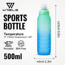 1 PC WRELS Sports Bottle, Gradient Outdoor Sports Water Bottle, Portable Waist‑Pack Water Cup For Marathon, Running, Fitness, Travel And Cycling - Multicolor - View 10