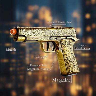 Pistola de juguete retro tallada M1911, pistola de juguete de perdigones suaves, un regalo de pistola de juguete que les encanta a los niños, pistola de juguete retro tallada, pistola de juguete de perdigones suaves, un regalo de pistola de juguete que les encanta a los niños