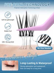 110 Clusters NAGARAKU Lashes Sunflower Fairy Manga Lash Cluster With Tweezer Long-Lasting Waterproof DIY Beginner Friendly Natural Anime Eyelashes Extension - View 2