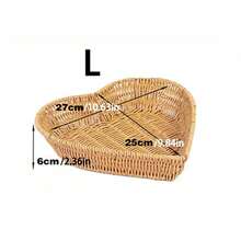 3pcs/2pcs/1pc Wicker Heart-Shaped Trays, Kitchen Serving Platters, Storage Baskets, Fries Basket, Fruit Plate, Snack Tray, Salad Plate, Bread Basket, Decorative Platters For Home, Living Room, Kitchen, Dining Room - Yellow - View 9