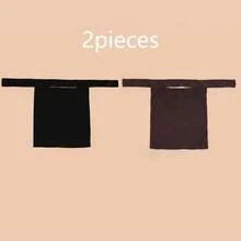 2pcs Soft Skin-Friendly Solid Color Muslim Plain Chiffon Face Veil - Black 1 Coffee 1 - View 2