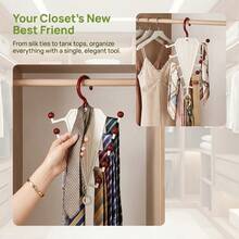 Umbrella Shaped 10-Hook Clothes Rack, Space-Saving Wardrobe Organizer, Multi-Functional Storage Rack For Straps, Hats, Belts And Scarves - Multicolor - View 3