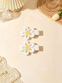 14pcs Multi-Color Fabric Hair Clips, Candy-Colored Sunflower Design, Suitable For All Seasons, Perfect Gift, Ideal For Photography - Multicolor - View 3