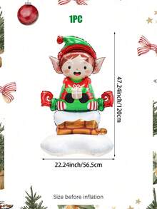 1pc Christmas Elf, Christmas Street Light, Christmas Balloon Stack, Suitable For Christmas Party, Doorway Decoration, Birthday, New Year's Eve Event, Home Atmosphere Decoration - Multicolor - View 10