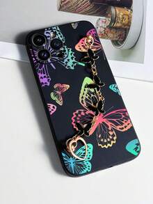 1pc Black TPU Gradient Hollow Rainbow Butterfly Pattern Full Coverage Shockproof Phone Case And 1pc Black Electroplated Butterfly Bracelet, Suitable For Versatile Phone Case/Lanyard Phone Case/Funny Phone Case/Android Phone Case, For Galaxy S26 S25 S24 S23 S22 S21 S20 Plus Ultra FE Case/Galaxy A56 A55 A54 4G 5G Case/Galaxy A16 A15 Case/Galaxy A35 Case/Galaxy A06 Case/Galaxy A53 5G Case/Galaxy A34 Case/ Note 15 14 13 12 Case/ A5 Case/Funny Phone Cases - Multicolor - View 3