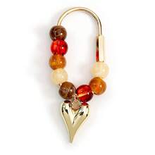 Dopamine Candy Color Beaded Keychain Heart Star Pendant Charm Bag Decoration Natural Stone Crystal Beaded Keychain/Bag Pendant-Colorful - Multicolor - View 5