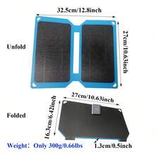 ETFE Portable Solar Panel, 5V Foldable USB Solar Charger, ETFE Monocrystalline Silicon, 2 USB-A Port, Ultra-Light Portable For Camping Backpacking, Compatible With Cell Phones Laptops Power Bank - Multicolor - View 3