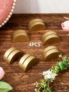 Gold Semi-Circular Table Number Holder, Multi-Function Card Photo Memo Clip, Suitable For Wedding, Party, Banquet, Home And Bar Decoration - Multicolor - View 7