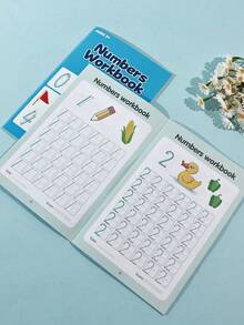 1 Piece (48 Pages Under 100) Interesting Children's Digit Writing Practice Workbook, Suitable For 3-6 Years Old Preschool And Kindergarten Writing Courses, Learning Math Exercise Book Digit 0-10 Tracing Book, Handwriting Practice Book, Learning Math Exercise Book, Calligraphy Practice Book, Digit Tracing, Pre-School Early Education Enlightenment Reading And Writing Training, Christmas Gift - Multicolor - View 3