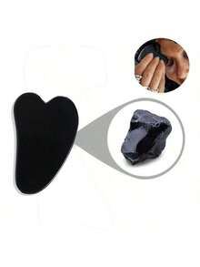 1pc Facial Gua Sha Massage Tool, Acupoint Muscle Cell Repair Slimming Face Beauty Quartz Stone Gua Sha Board - Multicolor - View 3