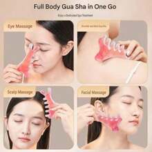 1-10pcs 4-In-1 Multifunctional Massage Comb For Scalp, Eye, Facial Contour & Neck Relaxation Massage Tool - Multicolor - View 2