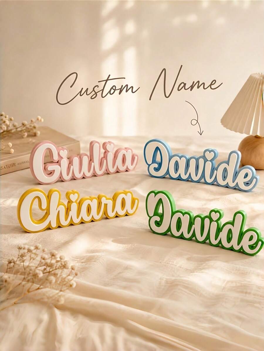 1 Buah Papan Nama Cetak 3D Kustom - Personalisasikan dengan Nama Anda, Desain Bergaya & Unik, Sempurna untuk Dekorasi Rumah, Ulang Tahun, Hari Raya, Wisuda, Pesta Peresmian Rumah, Acara Spesial - MultiWarna - View 1