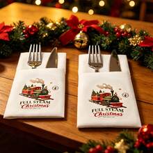 Christmas Party Western Dinner Tabletop Decor Disposable Napkins Christmas Cutlery Set XMAS Navada 2027 New Year For Home Christmas Decoration Merry Christmas - View 6