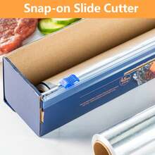 3pcs Reusable Plastic Wrap Cutter, Plastic Wrap Dispenser With Sliding Blade, Kitchen Organiser, Aluminum Foil And Plastic Wrap Storage Box, Suitable For Kitchen Countertop Or Wall Mount Kitchen Organizer - Multicolor - View 2