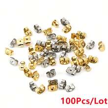 WGRXIRANYKM 10/50/100pcs/Lot Earring Studs Backs Stopper Scrolls Ear Post Butterfly For Jewelry Making DIY Blocked Caps Earring Backs Stoppers Ear - Ear Plug - View 7