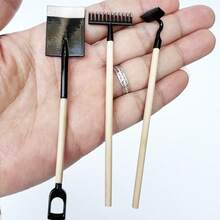 Dollhouse Mini Alloy Gardening Accessories, Miniature Fairy Garden Scene Farming Tools, Green Gardening Set, Mini Creative Decor, Decorative Collectibles - Black - View 1