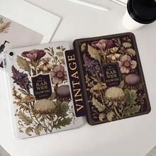 1pc Vintage Botanical Rare Flowers Book Design Tablet Case Compatible With IPad PRO/AIR, Compatible With SAMSUNG,Compatible With XIAOMI Pad 5/6/7,Compatible With Huawei Matepad - Multicolor - View 2