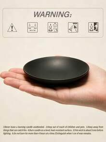1PC Black Disc Iron Candle Holder, Simple Home‑Use Scented Candle Storage Tray, Round Tabletop Ornament, Suitable For Home, Parties, Festivals And Weddings - 1PC - View 9