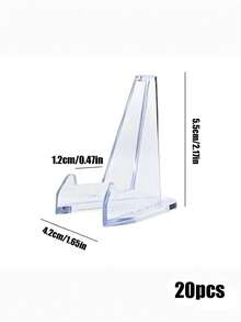 5/10/20pcs Acrylic Card Display Stands, Transparent Card Holders, Mini Card Holders, Suitable For Sports Cards, Trading Cards, Graded Cards, Transparent Plastic Card Clips, Commercial Price Tags, Menu Labels, Party And Wedding Guest Cards - Clear - View 10
