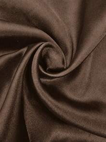 Women's Soft Satin V-Neck Asymmetrical Lace Trim Hem Fitted Camisole Top , Semi-Sheer Eyelash Lace Design Brown, Chic & Elegant Casual Summer - Brown - View 3