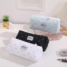 1 Buah Tas Alat Tulis Motif Polkadot Gaya Korea, Kotak Pensil Polos Motif Polkadot Sederhana, Tas Alat Tulis Praktis untuk Pelajar, Cocok untuk Kantor dan Belajar, Tempat Penyimpanan Pensil dan Pulpen - beraneka warna - View 3