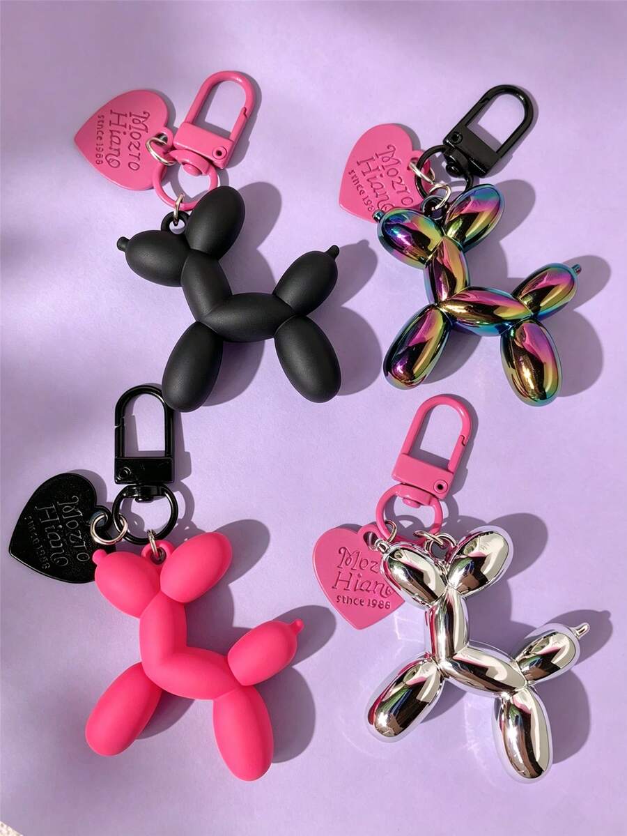 1pc Colorful Balloon Dog Keychain, Cute Backpack Key Ring, Handbag Key Chain, College Gothic Y2K Style Gift For Mother, Father, Graduation Season And Teacher - Multicolor - View 1